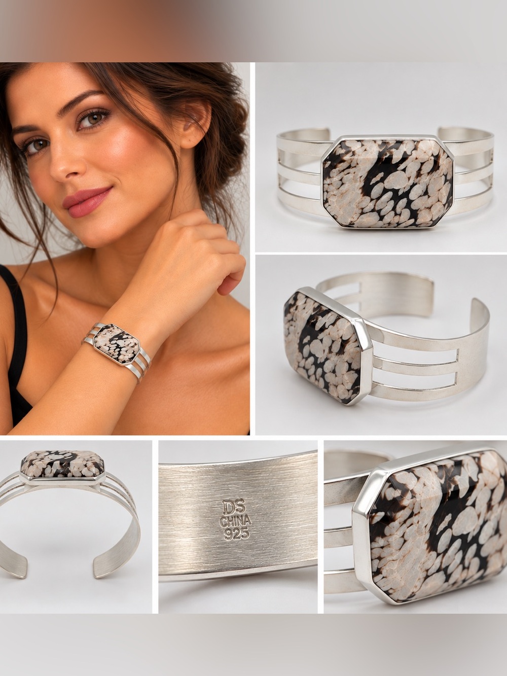 Mine Finds by Jay King 925 Sterling Silver Statement Stone Cuff Bracelet